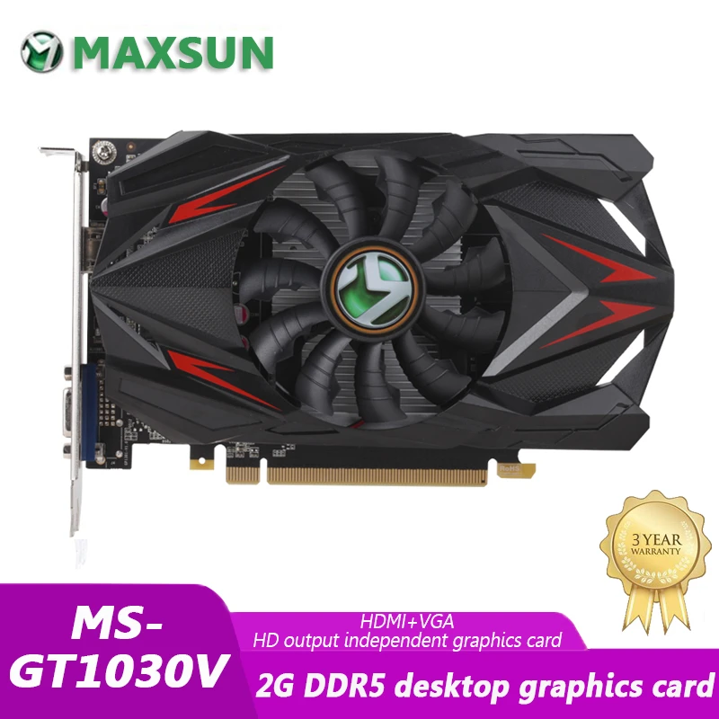 gpu pc MAXSUN GT1030V Transformers 2G D5 Gaming Discrete Graphics Card with VGA And HDMI Interface Suitable For PC Computers external graphics card for pc