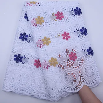 

New Arrival African Swiss voile Cotton Lace Fabric Dress Nigerian Swiss Tulle Lace Fabric With Stones For Daily Dress PartyF1800