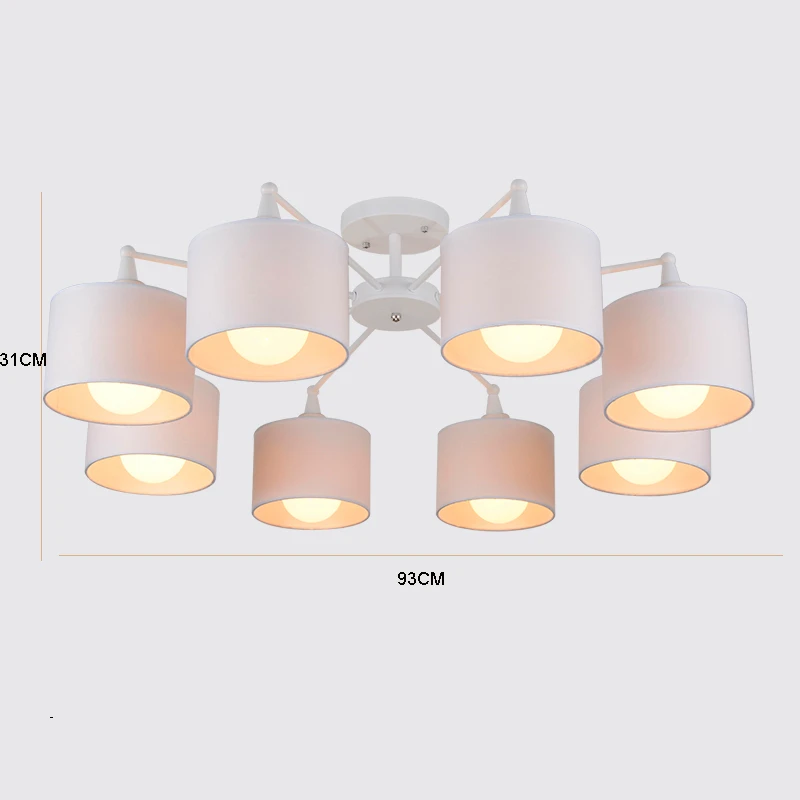 White 8 Lights Современный светодиодный светильник-люстра для кабинета, гостиной, спальни, ресторана, скандинавского внутреннего декора, лофт, кафе, бара, подвесной светильник, светильник - Цвет абажура: White 8 Lights
