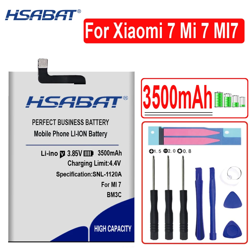 HSABAT BM3C 3500mAh аккумулятор для Xiaomi 7 Mi MI7 Бесплатная доставка + номер отслеживания