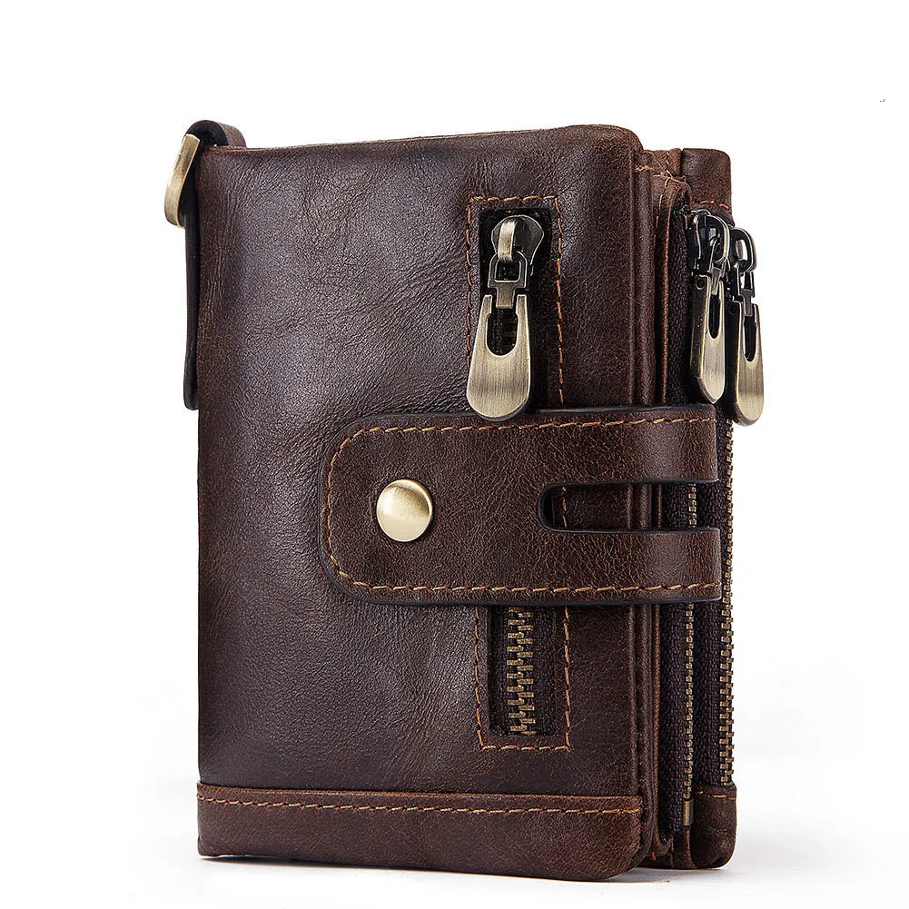 

New Layer More Function Man Genuine Leather Zipper Hasp Hand Package wallets men dinero bolsa hombre Vintage negro free shipping