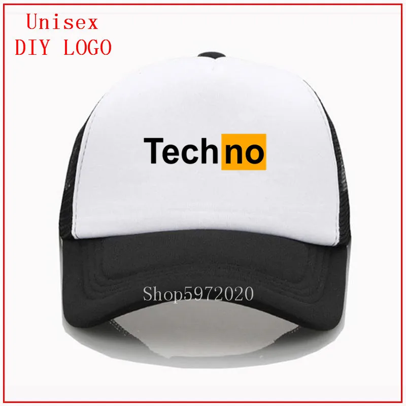 Techno Hub 2 Black Hat Baseball Cap Summer Hats For Women Snapback Hat