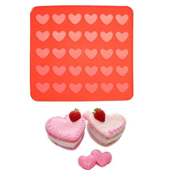 

1pcs Silicone Macaron Baking Mould Sheet Mat Heart Shape Macaroon Cookie Oven Mat Kitchen DIY Baking Mold Mat - Color Random