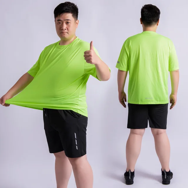 Летние шорты+ рубашка плюс размер 5XL 6XL спортивный костюм быстросохнущие воздухопроницаемые кроссовки для мужчин комплект для бега спортивный костюм для бега - Цвет: green black