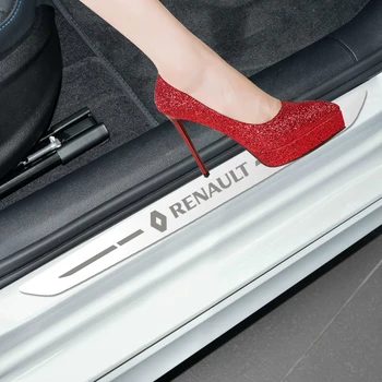 

4PCS Stainless steel Car Door Sill Scuff Plate Pedal Cover For Renault koleos duster megane 2 logan renault clio Auto Accessorie