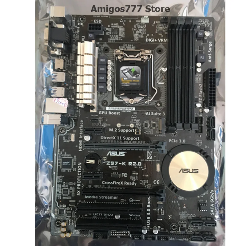 ASUS Z97-K R2.0 оригинальная материнская плата доски LGA 1150 DDR3 i7 i5 i3 Процессор 32G SATA3 USB2.0 UBS3.0 Z97 б/у рабочего Материнская плата