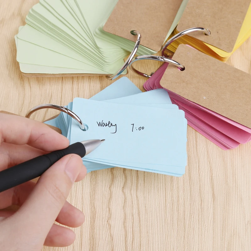 Blue Dosige Memory Word Cards Mini Memo Pad Notepads Memorandum Note Pads Blank Word Cards Study Cards