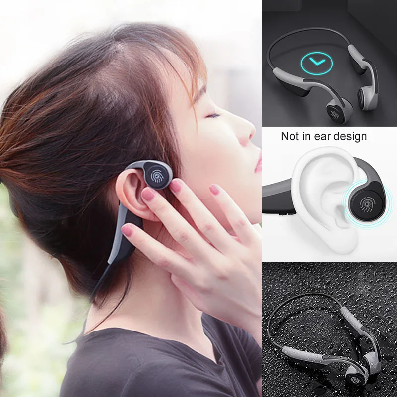 V9 Wireless Bluetooth 5.0 Bone Conduction Headphone Sports Stereo Earphone SD998 | Электроника