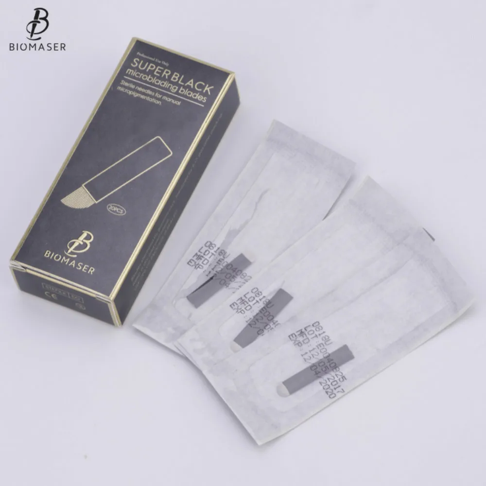 

Biomaser Super Black 10 шт., иглы для микроблейдинга, 12 контактов, форма 18U для микроблейдинга, ручка для бровей, пернемент, макияж, тату, принадлежности