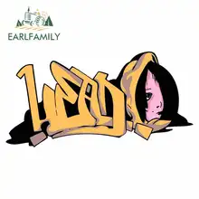 EARLFAMILY 13cm x 9.7cm Head Graffiti Piece Cartoon Car Stickers 3D Bumper Trunk Graphics Windshield Accessories