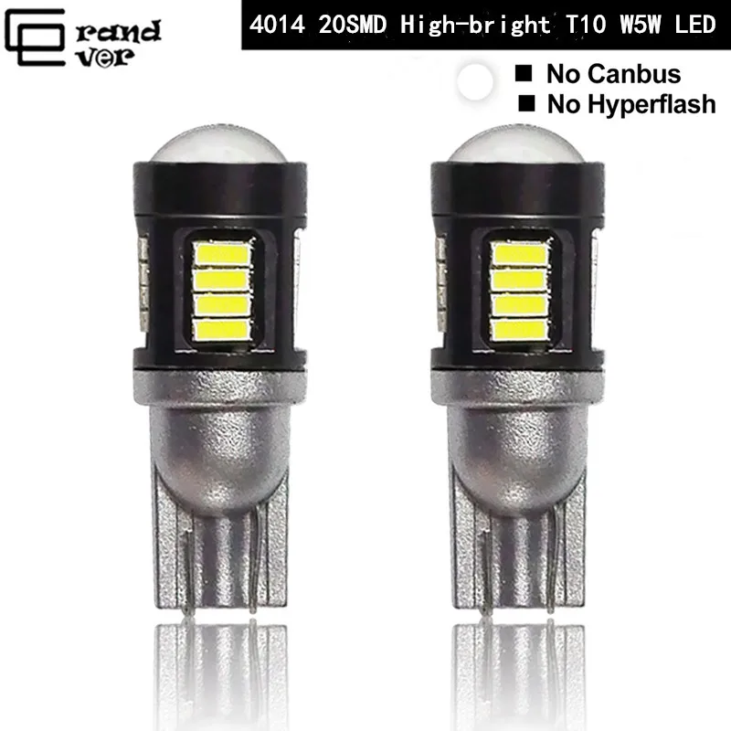 1 шт. автомобисветодиодный Светодиодная лампа Canbus 194 W5W LED T10 4014 20SMD для дневных