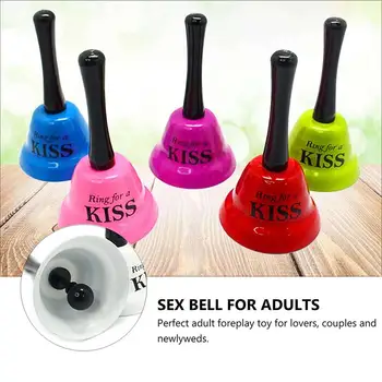

2pcs Christmas Decorative Hand Bells Kiss Bells Party Funny Toys (Random Color)