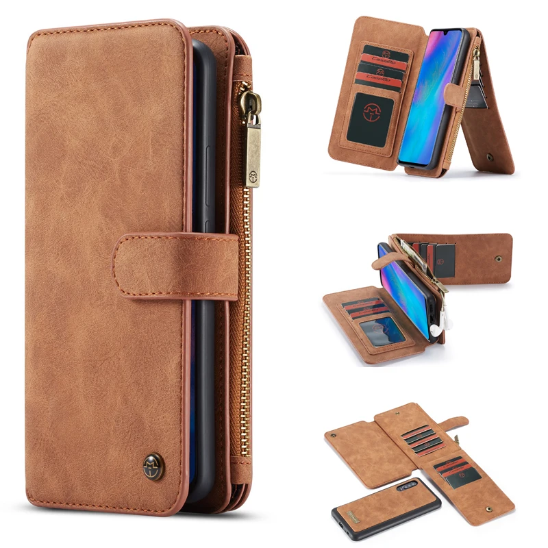 

Case Me For Huawei P30 Pro P30 Lite Multifunction Stand Leather Soft TPU Magnetic Flip Zipper Wallet Slot For Huawei Mate 20 Pro