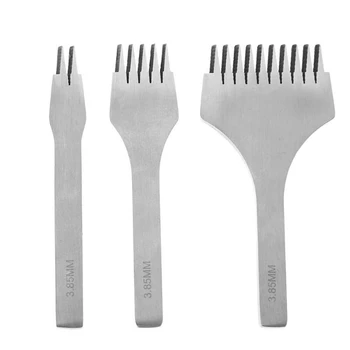 

3.85Mm White Steel Flat Chisel Leather Craft Tools Hole Punch Kit Diy Tool 2 Prong/5 Prong/10 Prong