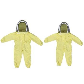 

2 PCS Professional Child Beekeeping Protective Suit Bee Beekeepers Bee Suit Equipment Farm Visitor Protect Beekeeping Suit , L &