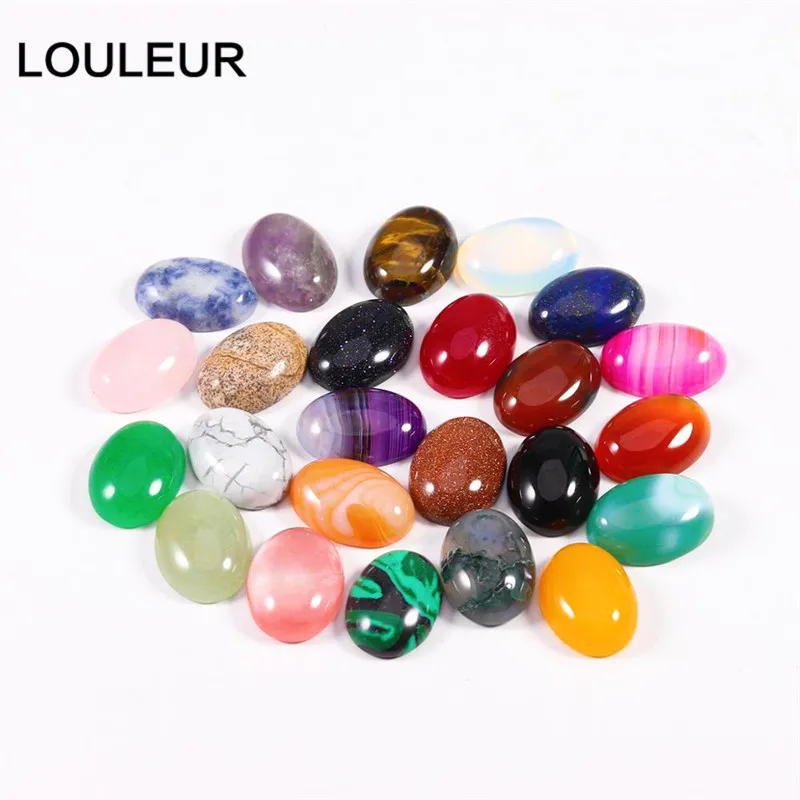 10 unids/lote óvalo de piedra Natural cabujón de ópalo de color turquesa Lapis Lazuli para DIY cabujón anillo pulsera pendiente joyería encontrar
