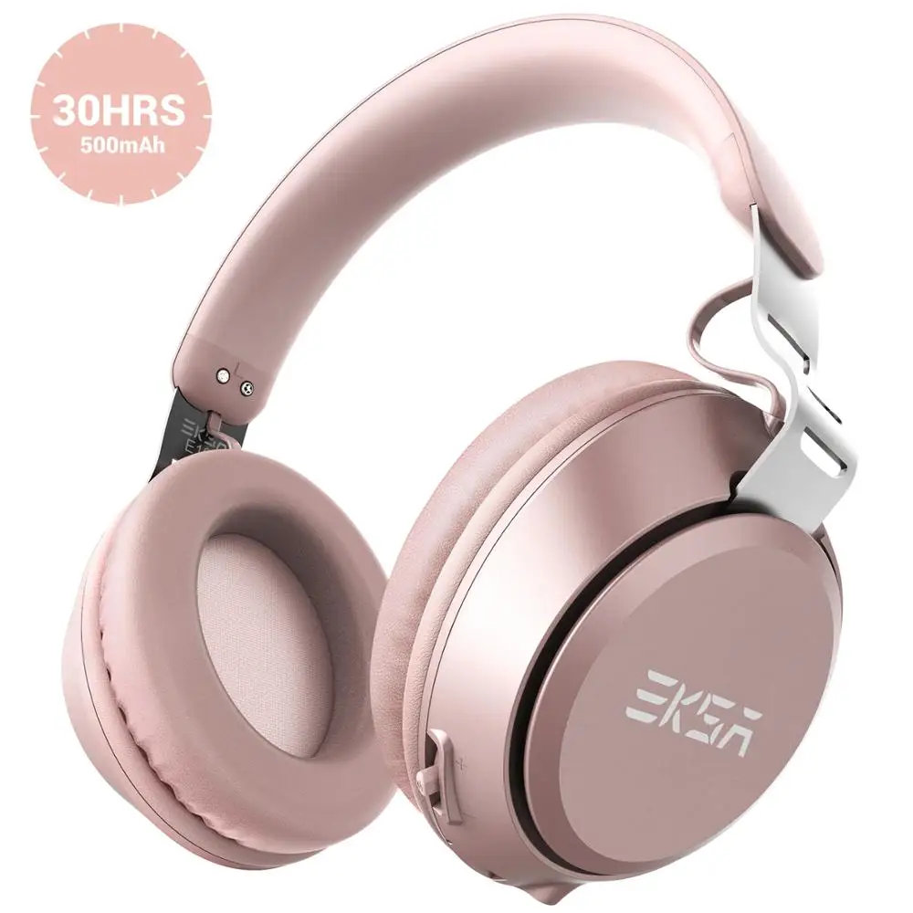 

EKSA Wireless Bluetooth 5.0 Headphones 500mAh Wired Headset With Mic Volume Control CVC6.0 Noise Cancelling Over Ear For Phones
