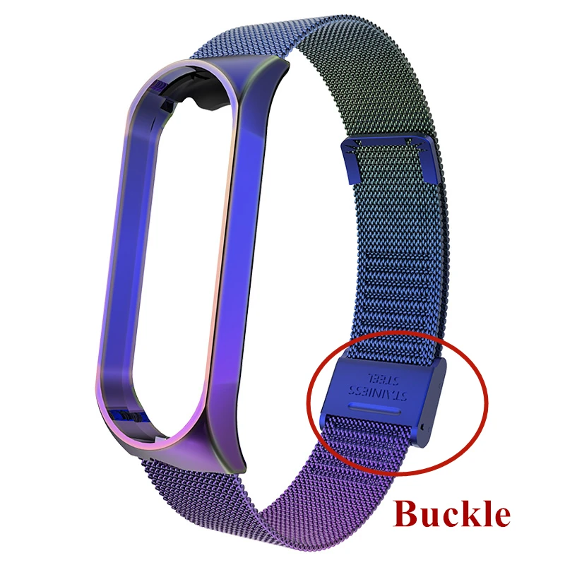 Для mi Band 3 4 магнитный ремешок на запястье металлический Безвинтовой браслет из нержавеющей стали mi band 4 3 браслет ремешок для Xiaomi mi Band 4 3 браслет - Цвет: Colorful