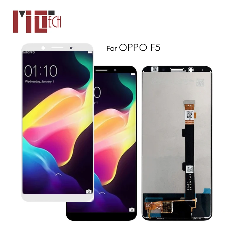 ЖК-дисплей для Oppo F5 A73 A73t Полный ЖК-кодирующий преобразователь сенсорного экрана в сборе ЖК-Замена Черный Белый без рамки