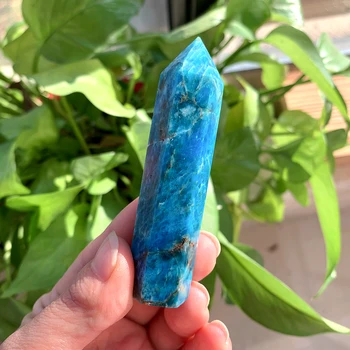 Blue Apatite Single Point Obelisk Gemstone