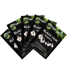 5 шт./лот, всего за 5 минут, серый цвет становится черным, краска для волос, Затемняющая и сияющая для мужчин и женщин, мгновенный черный шампунь для волос