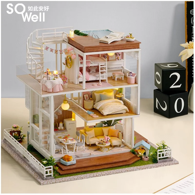 домик для лол Деревянный дом Каса кукла lols diy zabawki dla dzieci domek lalek пупи dollhouse
