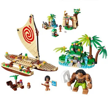 

Princess Moana's Ocean Voyage Building Blocks Kits Moana Vaiana Island Figures Bricks Model Toys Compatible Lepining Friends
