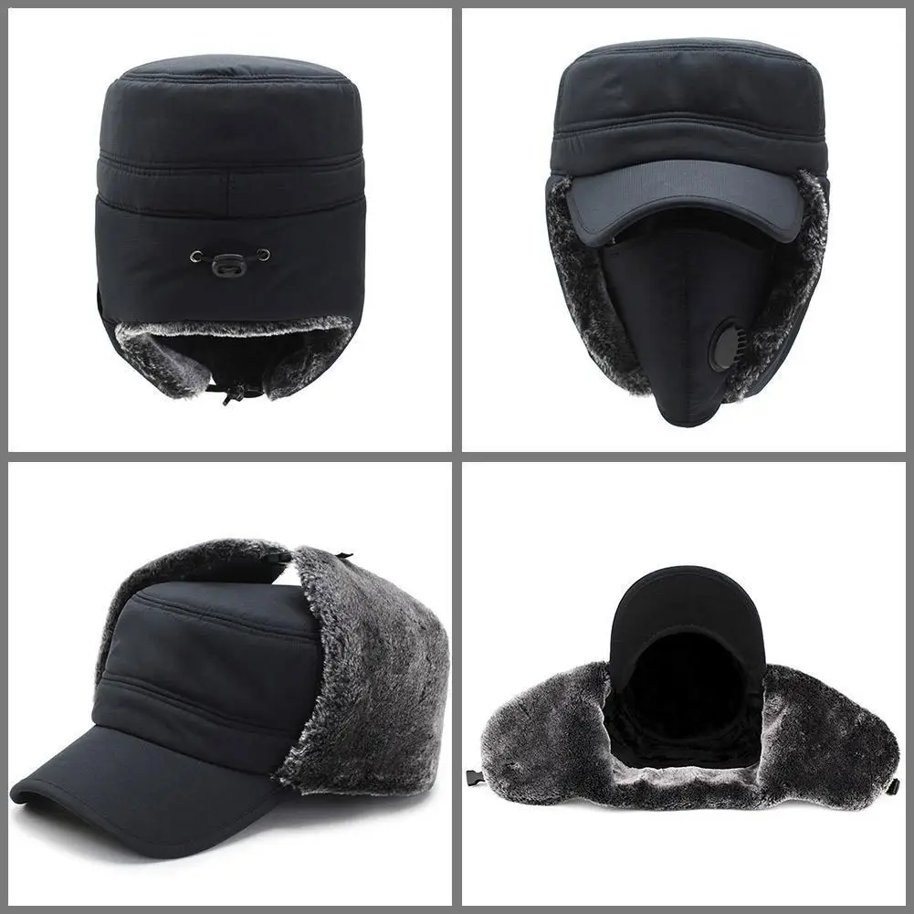 

Men Lei Feng Hats Winter Warm Thicken Cotton Plush Caps Hats Sport Protecation Ear Outdoor Face Colors Cover 3 Warm Windpro D0P4
