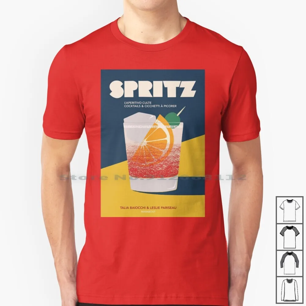 Spritz T Shirt 100% Cotone Vintage Spritz Cocktail Vino Arancia Champagne Drink Retro Spritz Vintage Drink Vintage Champagne