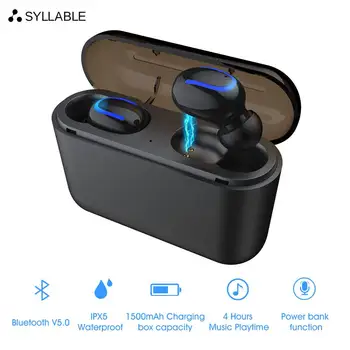 

2020 SYLLABLE HBQ-Q32 TWS Bluetooth V5.0 Earphone True Wireless Stereo Earbuds 1500mah Headset for Phone SYLLABLE HBQ-Q32 TWS