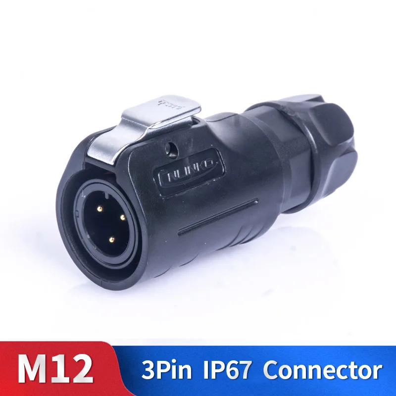

M12 3 Pin Waterproof Connector Kit Plastic Shell Male and Female Industrial Outdoor Lighting Cable Plug and Socket