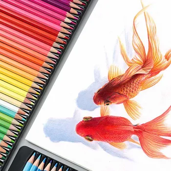

72 Color Color Pencil Tin Box Set Oily Color Pencil Professional Hand-painted Painting Color Pencil Set
