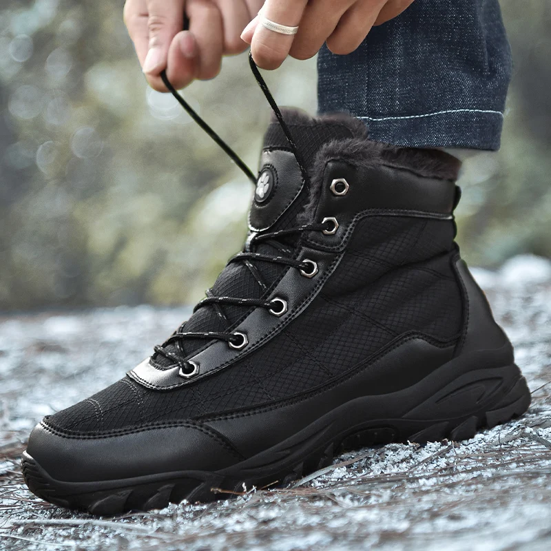 

Short Plush Snow Boots Durable Outsole *613 Men Popular Comfy Spring Autumn Men Shoes Men Boots Anti-Skidding Leather Shoes