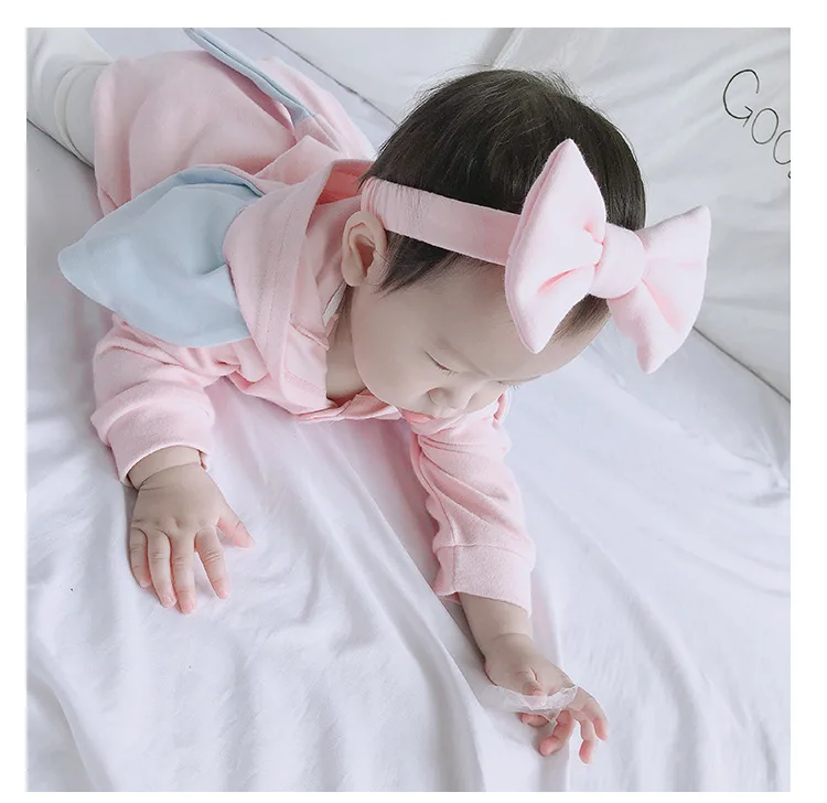 Новая осенняя одежда для маленьких девочек с рисунком слона, roupa infantil, корейские боди с длинными рукавами + леггинсы + шапка, Roupas De Bebe
