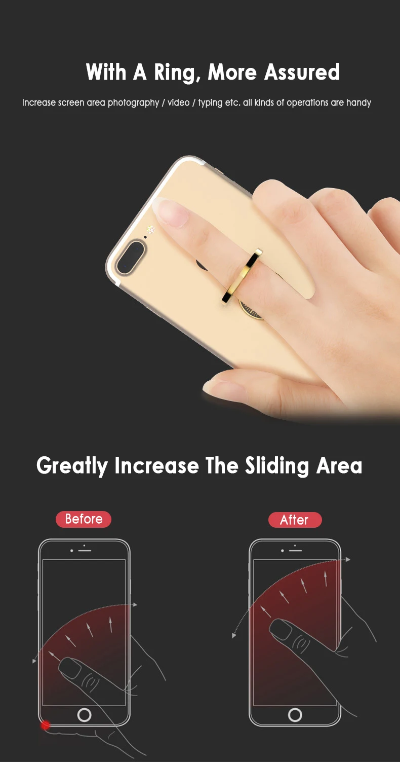 Металлическое кольцо-держатель с роскошным универсальным дизайном часов, магнитное кольцо-Кронштейн для мобильного телефона с вращением на 360 для iPhone X 8