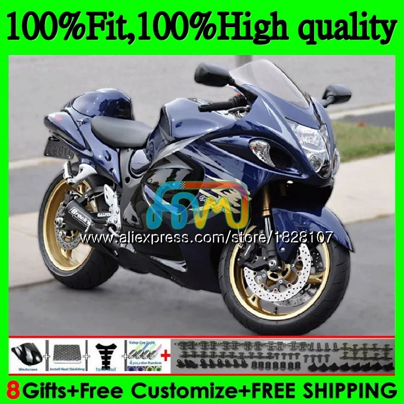 Инъекции для SUZUKI фабрики синий Hayabusa GSXR1300 08 09, 10, 11, 12, 56BS. 52 GSX-R1300 GSXR 1300 2008 2009 2010 2011 2012 обтекатель