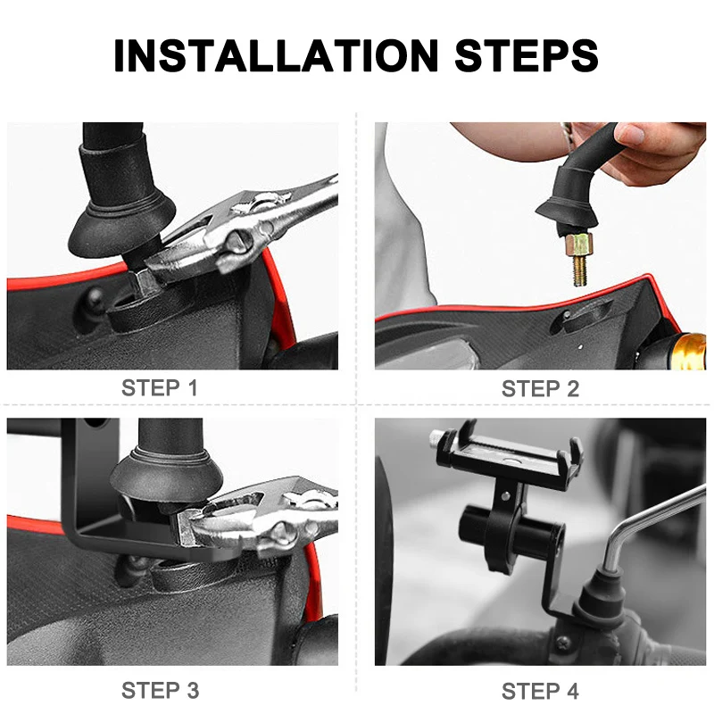 Aluminum Alloy Motorcycle Rearview Mirror Mount Handlebar Rearview Mirror Adapter Mobile Phone Bracket Expansion Bracket G66