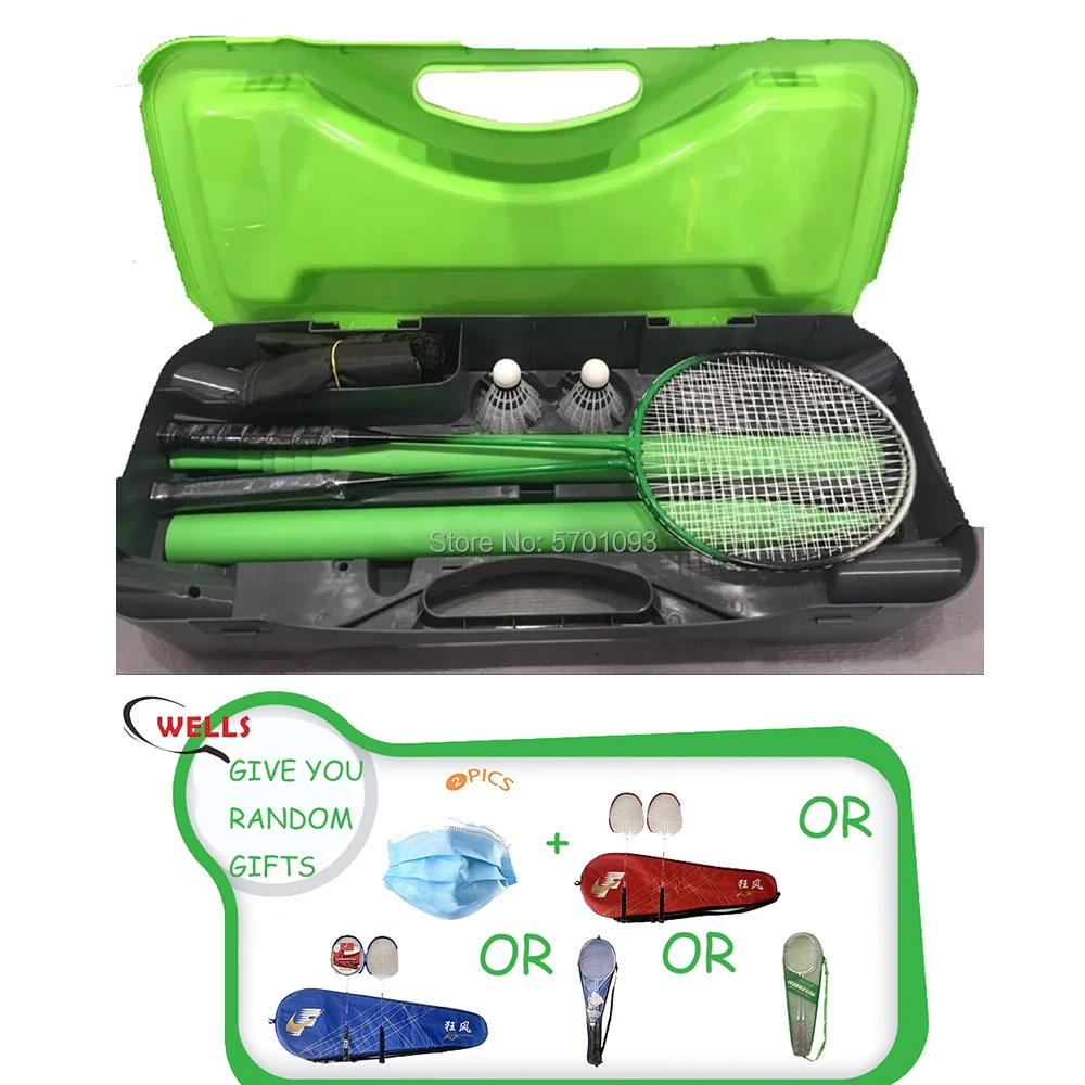 

Badminton Rackets Set with Net for Family Beginner Backyard Beach Game Playing