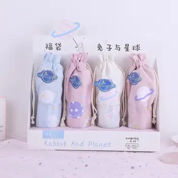 

48 pcs/lot Rabbit Planet Gel Pen Cute 0.5 mm black ink Signature Pen School Office writing Supplies Promotional Gift