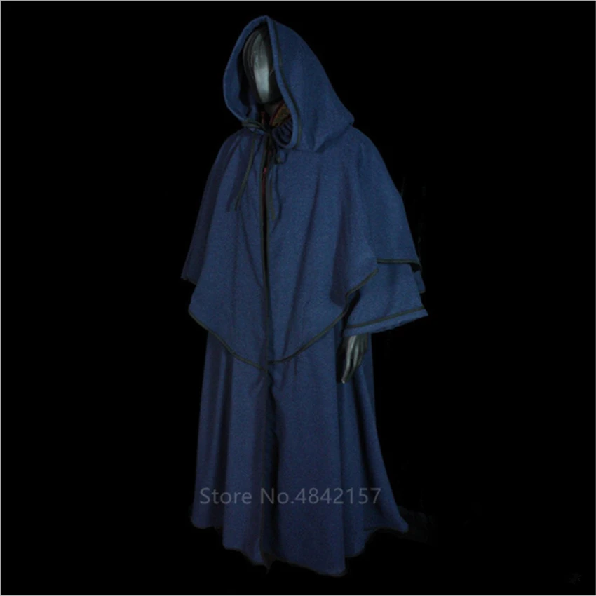 Cena Średniowiecze czarodziej Cosplay kostiumy dla dorosłych Halloween karnawał Party występ na scenie Vintage średniowieczny mnich długie szaty