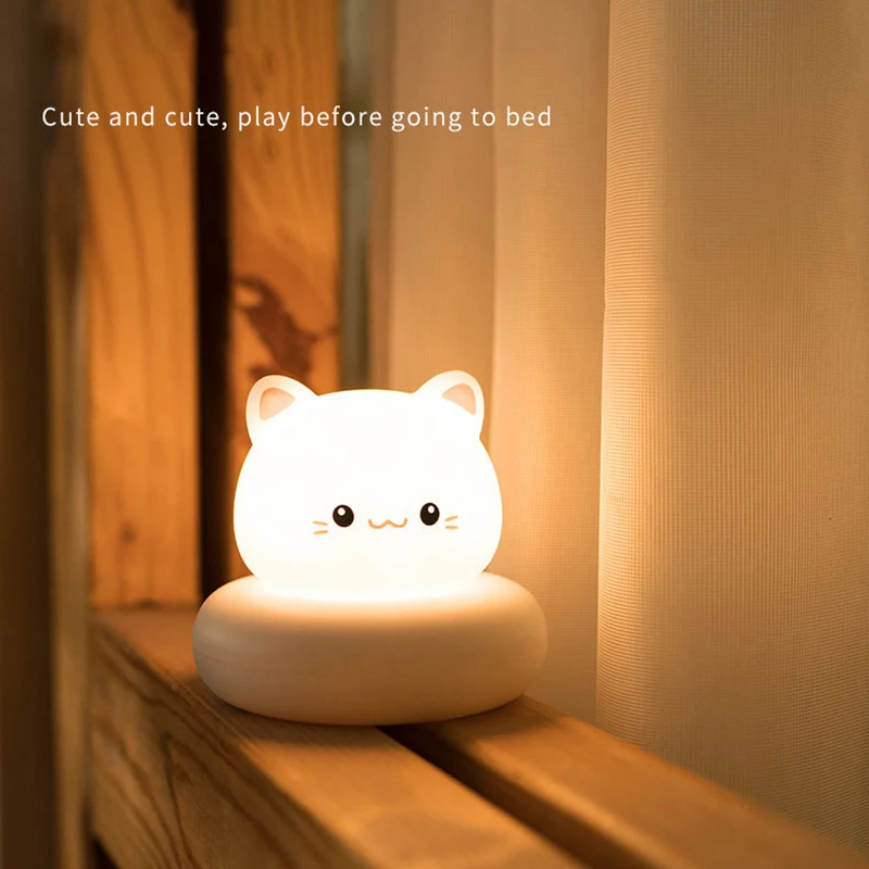 Cute Cat Bust LED Night Light Lamp