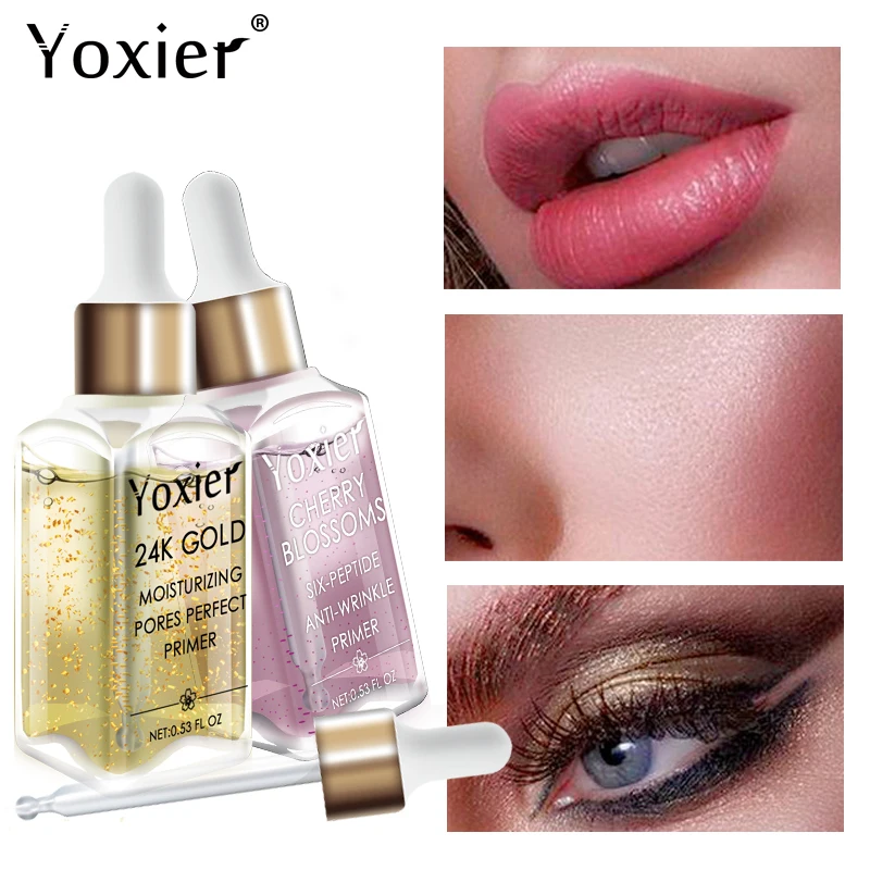 Основа для макияжа Yoxier увлажняющая отбеливающая эссенция с золотом 24 К