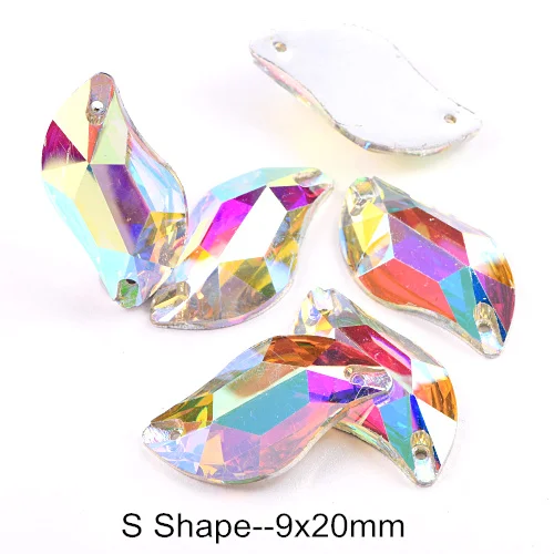 Resin All Shapes Crystal AB Round Sew On Rhinestones Flatback стразы Sewing Rhinestone Wedding Dress F0178 - Цвет: 9x20mm-50PCS