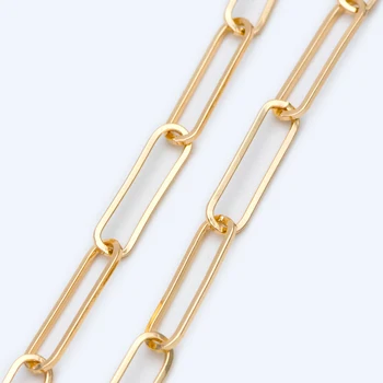 

Gold plated Brass Chains, Long Oval Link 6x22.5mm, Color Not Easily Tarnish (#LK-367-1)/ 1 Meter=3.3 ft