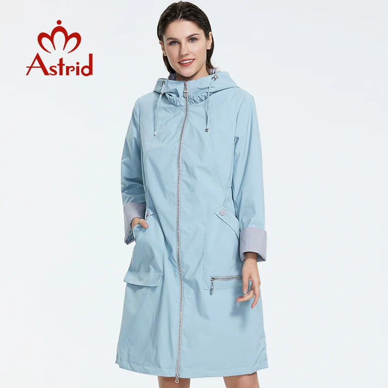 Koop Astrid 2019 Nieuwe Vrouwen Trenchcoat Lente Lange Hooded Effen Kleur Jas Lichtgewicht Toevallige Dame Windscherm Collectie Als  1992