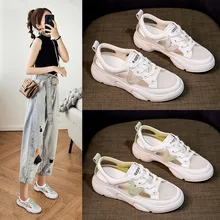 Hollow Out breathable mesh cover toe student women sandals elevated daddy shoes women creepers lace up mixed color sandalias Hollow Out breathable mesh cover toe student women sandals elevated daddy shoes women creepers lace up mixed color sandalias