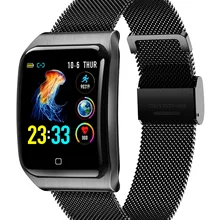 Стиль F9 цветной экран умный браслет 1,3 ремень из металла и кожи пульсометр кровяное давление водонепроницаемый 68 браслет шагомер