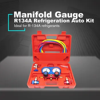 

R134A HVAC A/C Refrigeration Kit AC Manifold Gauge Set Car Air Vacuum Pump Air Conditioning Repair Fluorine Filling Tool