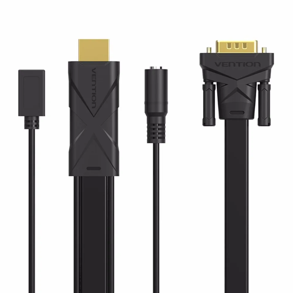 Vention hdmi-vga конвертер кабель с 3,5 мм Аудио HDMI VGA адаптер с питанием 1080P для Xbox 360 PS3 ноутбук ТВ проектор