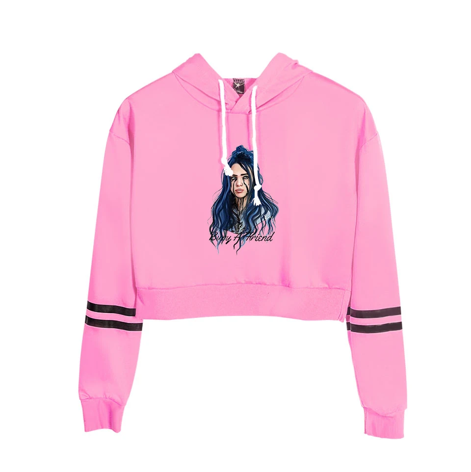 New Fashion Billie Eilish crop Top Hoodies Sweatshirt Women Pullovers Billie Eilish Hoodies Casual women's/girl's orange Hoody